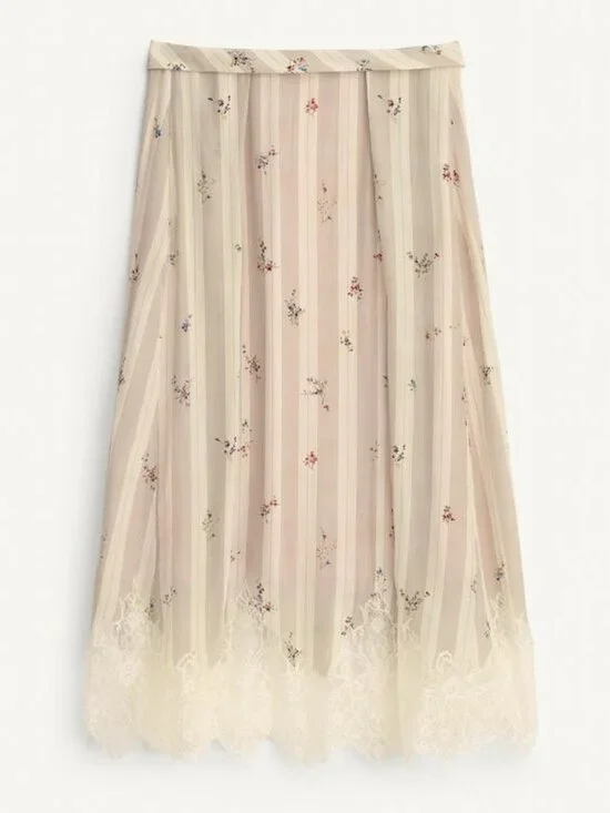 ZARA LIMITED EDITION FLORAL LACE SKIRT - Picture 5 of 8